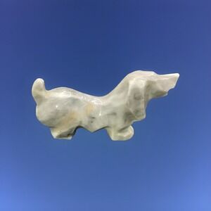 Dog Figurine Soapstone Basset Hound Carving 1.75" Tall Animal Sculpture